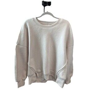 New Women’s Juniors SO Pullover Sweater Oversized Cream Size S